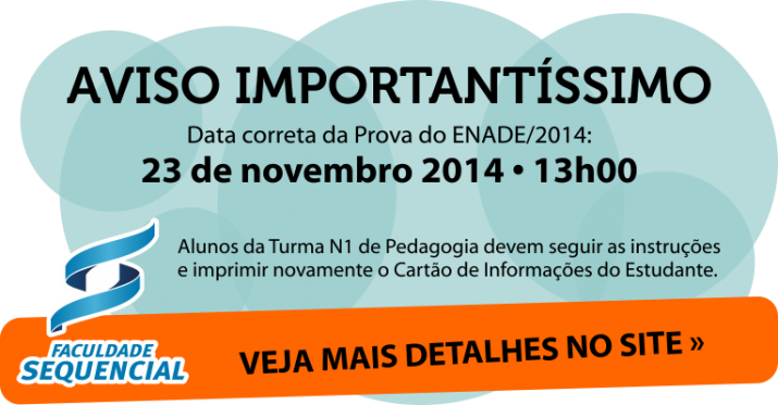 AVISO IMPORTANTE - ENADE 2014