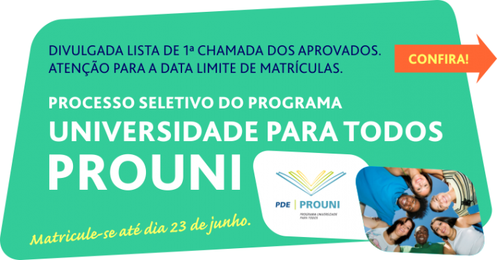 1ª Chamada de aprovados no PROUNI 2014 2º Semestre