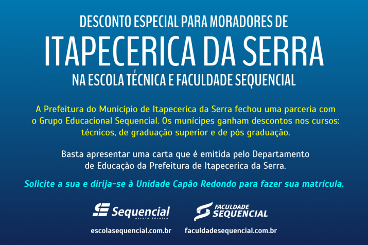 Desconto para munícipes de Itapecerica da Serra