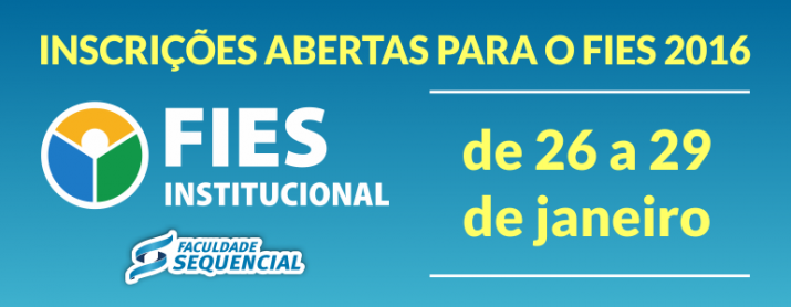 FIES 2016 - Inscrições abertas